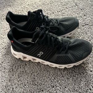 On Running Black and White Athletic Shoes